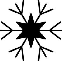 ícone de glifo de floco de neve vetor