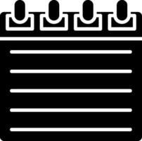ícone de glifo do bloco de notas vetor