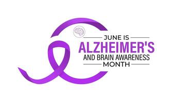 Alzheimer e cérebro consciência mês. vetor