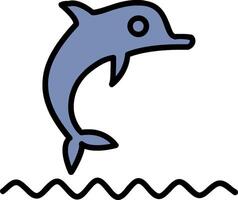 golfinho mostrar linha preenchidas ícone vetor