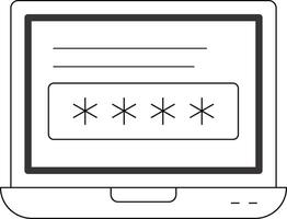 ícone de linha de laptop vetor