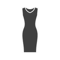 ícone de glifo de vestido de noite. símbolo da silhueta. vestido feminino sem mangas. espaço negativo. ilustração isolada do vetor