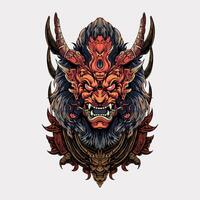 Bravo monstro demônio Sombrio arte tatuagem ilustração vetor