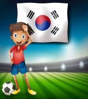 Um jogador de futebol da Coreia do Sul vetor