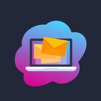 mensagens recebidas, marketing por e-mail, ícone de vetor