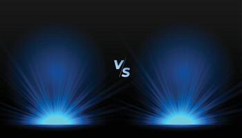 versus vs competitivo tela bandeira com brilhando azul luz efeito vetor