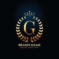 carta g conceito logotipo Projeto dentro dourado Prêmio estilo vetor