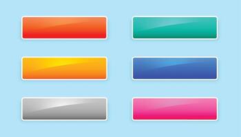conjunto do seis esvaziar rede aplicativo botão placa dentro vários cores vetor