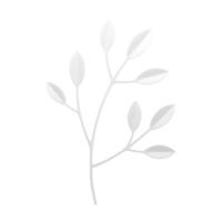 branco árvore ramo botânico elegante natural plantar florística composição decoração elemento 3d ícone vetor