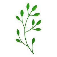 botânico verde árvore ramo madeira plantar haste com bio orgânico folhas 3d ícone realista vetor