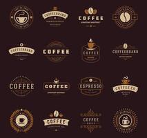 café fazer compras logotipos, Distintivos e etiquetas Projeto elementos conjunto vetor