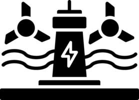 ícone de glifo de energia das marés vetor