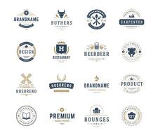 vintage logotipos Projeto modelos definir. Projeto elementos vetor