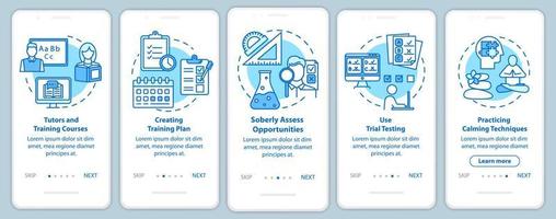 modelo de vetor de tela de página de aplicativo móvel de entrada da universidade. tutores e cursos. passo a passo do site com ilustrações lineares. conceito de interface de smartphone ux, ui, gui