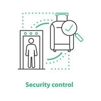 ícone do conceito de controle de segurança do aeroporto. ilustração de linha fina de verificação de bagagem bem-sucedida. desenho de contorno isolado de vetor
