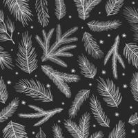 padrão sem emenda de Natal com decorações para árvores de Natal, ramos de pinheiro mão desenhada arte design ilustração em vetor. vetor