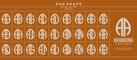simples linha ovo forma carimbo carta uma aa logotipo Projeto conjunto vetor