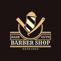 barbeiro fazer compras logotipo modelo. logotipo para barbeiro fazer compras e masculino salão. vetor