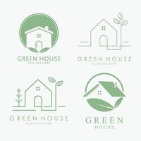 verde casa logotipo ícone ilustração vetor