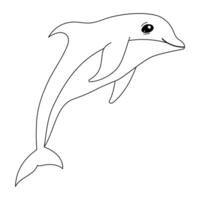 esboço desenho animado golfinho vetor