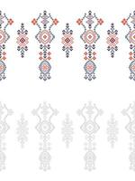 tradicional étnico motivos ikat geométrico tecido padronizar Cruz ponto.ikat bordado étnico coloração pintura pixel branco fundo. abstrato, ilustração. textura, decoração, papel de parede. vetor