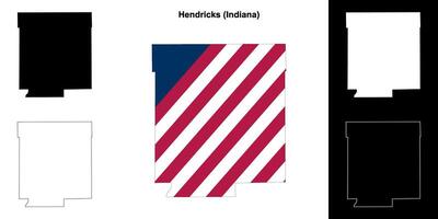 Hendricks condado, indiana esboço mapa conjunto vetor