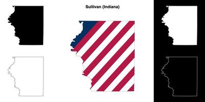 Sullivan condado, indiana esboço mapa conjunto vetor