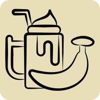 ícone banana batido. relacionado para saudável Comida símbolo. mão desenhado estilo. simples Projeto ilustração vetor