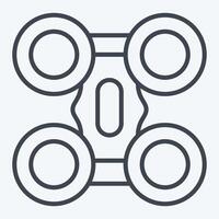 ícone quad helicóptero. relacionado para zangão símbolo. linha estilo. simples Projeto ilustração vetor