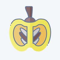 ícone abóbora. relacionado para saudável Comida símbolo. rabisco estilo. simples Projeto ilustração vetor