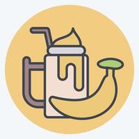 ícone banana batido. relacionado para saudável Comida símbolo. cor companheiro estilo. simples Projeto ilustração vetor