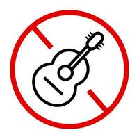 guitarra usar Proibido ícone. não instrumento usar placa. vetor