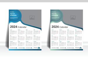 criativo aproximação para marketing parede calendário projeto, anual calendário Projeto. vetor