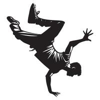 masculino solta dança ilustração dentro Preto e branco vetor