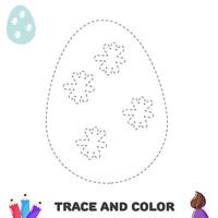 vestígio e cor educacional planilha para crianças. rastreamento ovos. atividade cor Páginas vetor