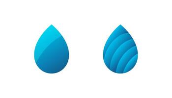 logotipo de gota d'água ou design de ícone, gota d'água e vetor de cor azul