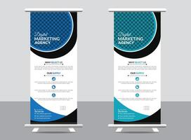 negócios roll up banner design vetor