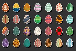 ilustração em tema celebração feriado Páscoa com caçar colorida brilhante ovos vetor