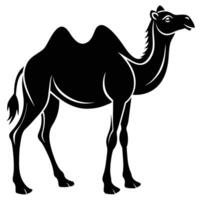 deserto viajante, simples camelo silhueta vetor