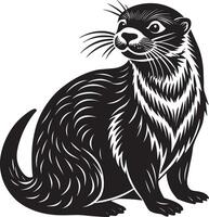 lontra - selvagem animal - ilustração vetor