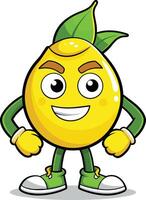 limão fruta personagem desenho animado ilustração. limão fruta mascote. vetor