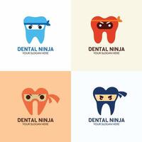 gráfico projeto, dental ninja logotipo Projeto vetor