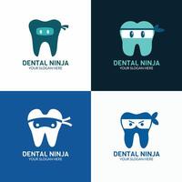 gráfico projeto, dental ninja logotipo Projeto vetor