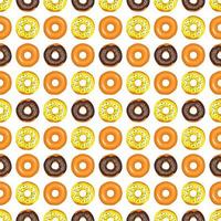 padrão sem emenda de donuts com vidros. imprimir de bolos doces para aniversário, feriado e festa. ilustração em vetor plana de sobremesa e comida