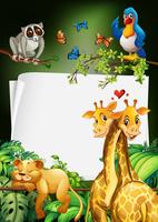 Design de papel com fundo de animais selvagens vetor