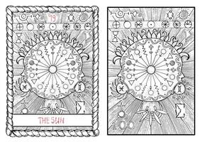 a tarot cartão, mão desenhado gravado ilustração, místico e esotérico conceito vetor