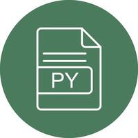 py Arquivo formato linha multi círculo ícone vetor