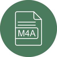 m4a Arquivo formato linha multi círculo ícone vetor