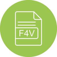 f4v Arquivo formato linha multi círculo ícone vetor