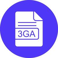 3ga Arquivo formato glifo multi círculo ícone vetor